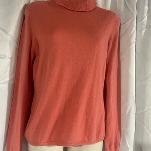 Chic Coral Turtleneck Sweater